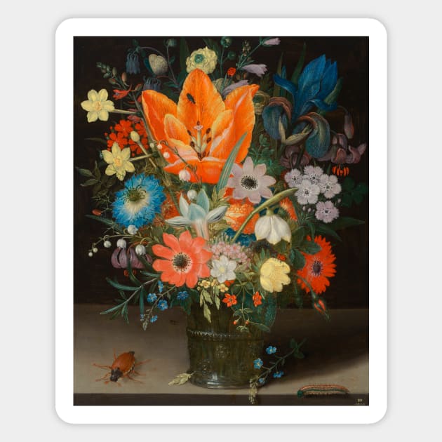 Still Life with Iris by Peter Binoit Magnet by Classic Art Stall